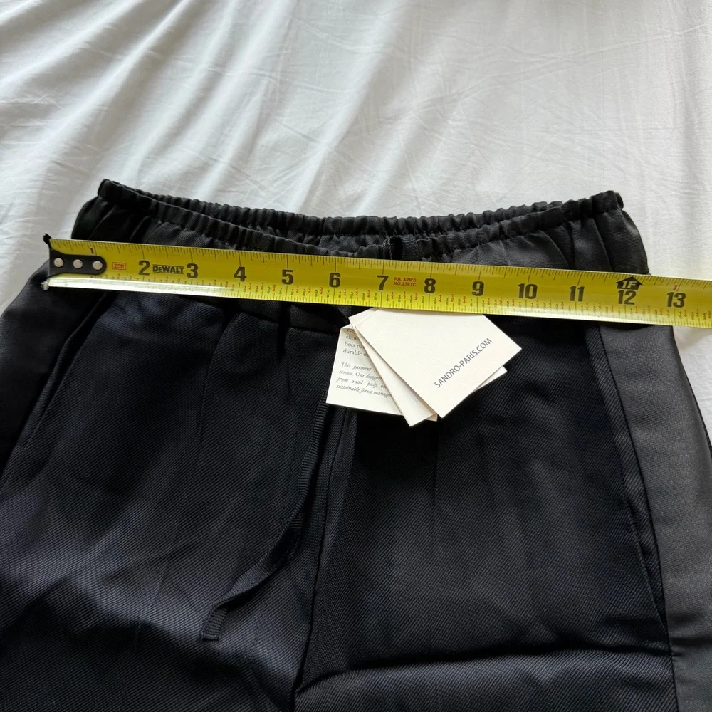 NWT SANDRO Gallo Drawstring Pant in Size 34 in Noir - Picture 8 of 9